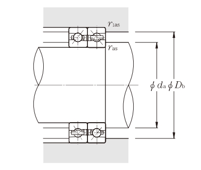 角接觸球軸承，品牌：NTN，尺寸圖2