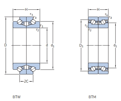 角接觸球軸承，品牌：SKF，尺寸圖1